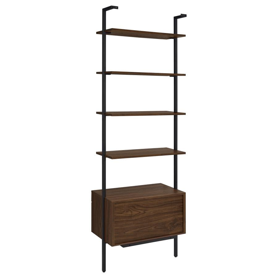 Owens 96-inch 5-shelf Storage Wall Bookshelf Walnut
