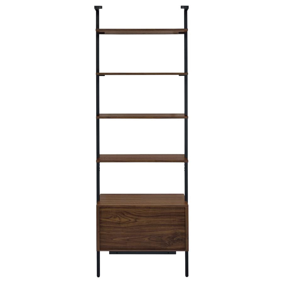 Owens 96-inch 5-shelf Storage Wall Bookshelf Walnut