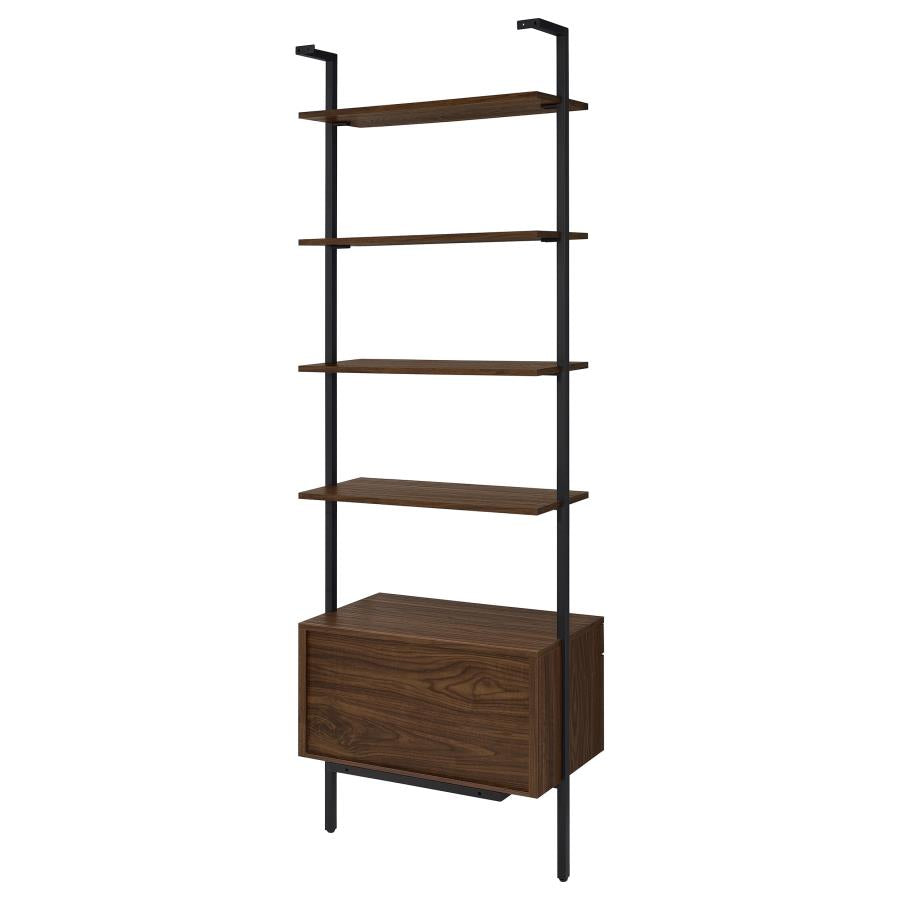 Owens 96-inch 5-shelf Storage Wall Bookshelf Walnut