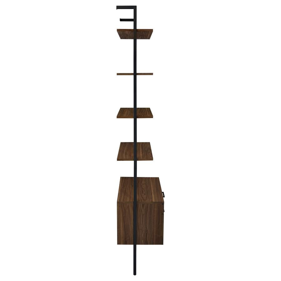 Owens 96-inch 5-shelf Storage Wall Bookshelf Walnut