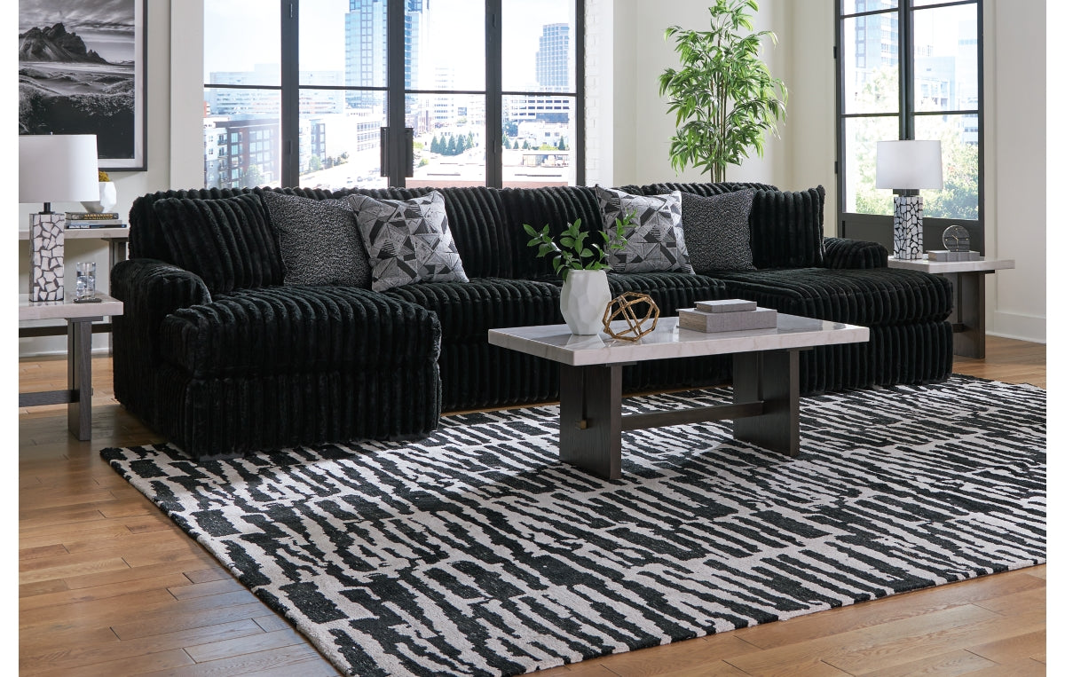 Midnight-Madness 3-Piece Sectional with Chaise