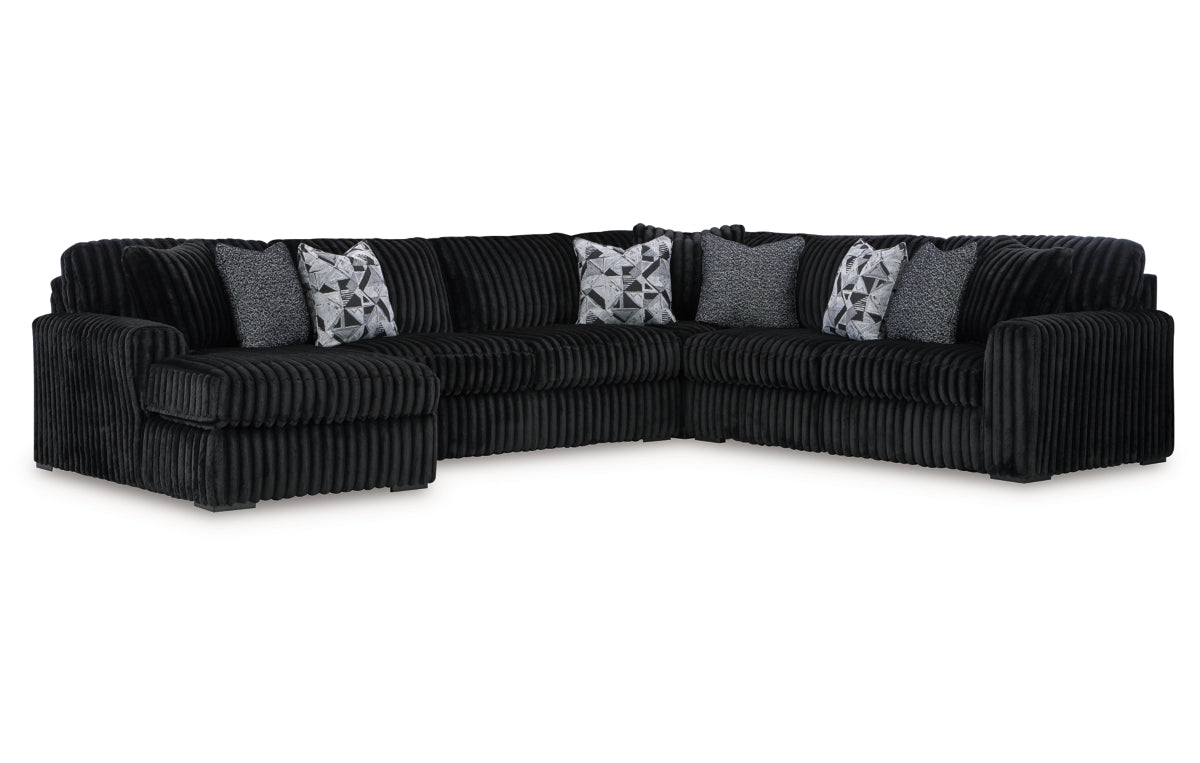 Midnight-Madness 4-Piece Sectional with Chaise