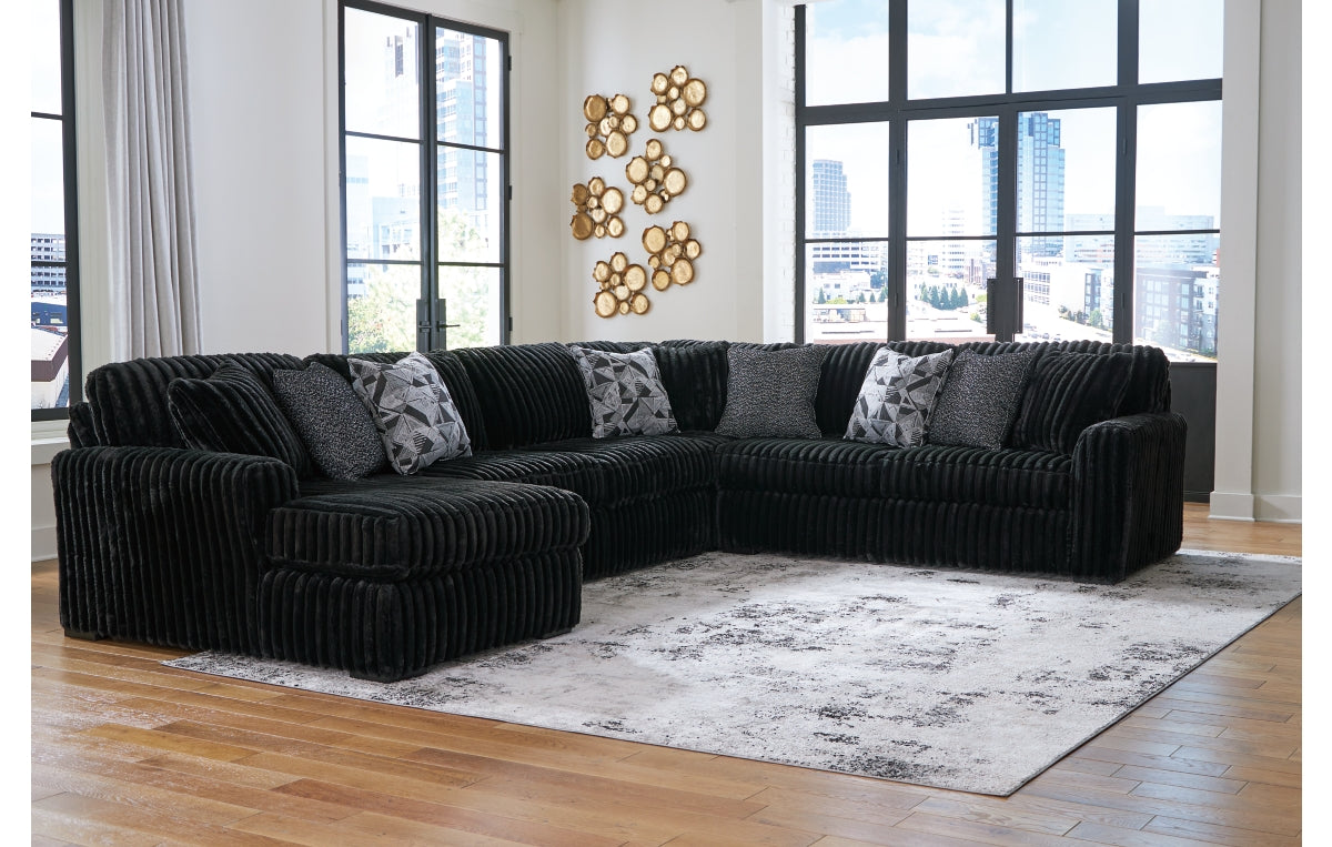 Midnight-Madness 4-Piece Sectional with Chaise