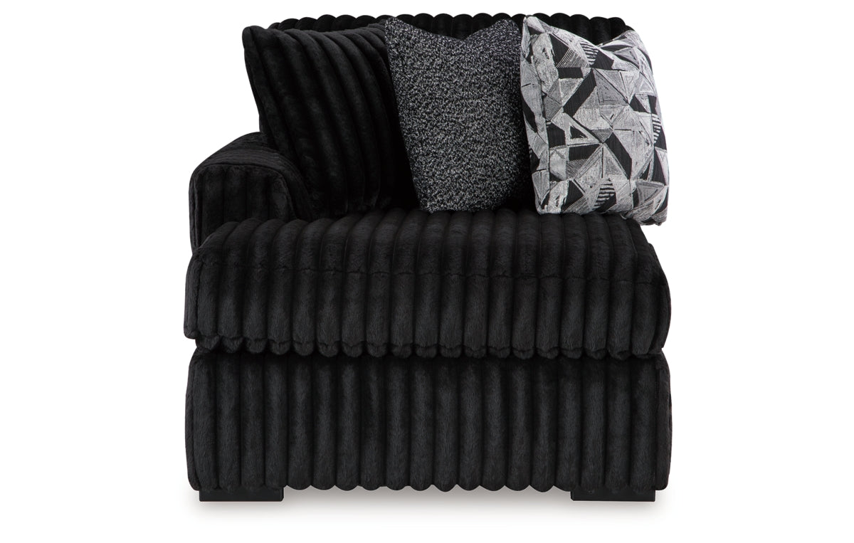 Midnight-Madness 3-Piece Sectional with Chaise