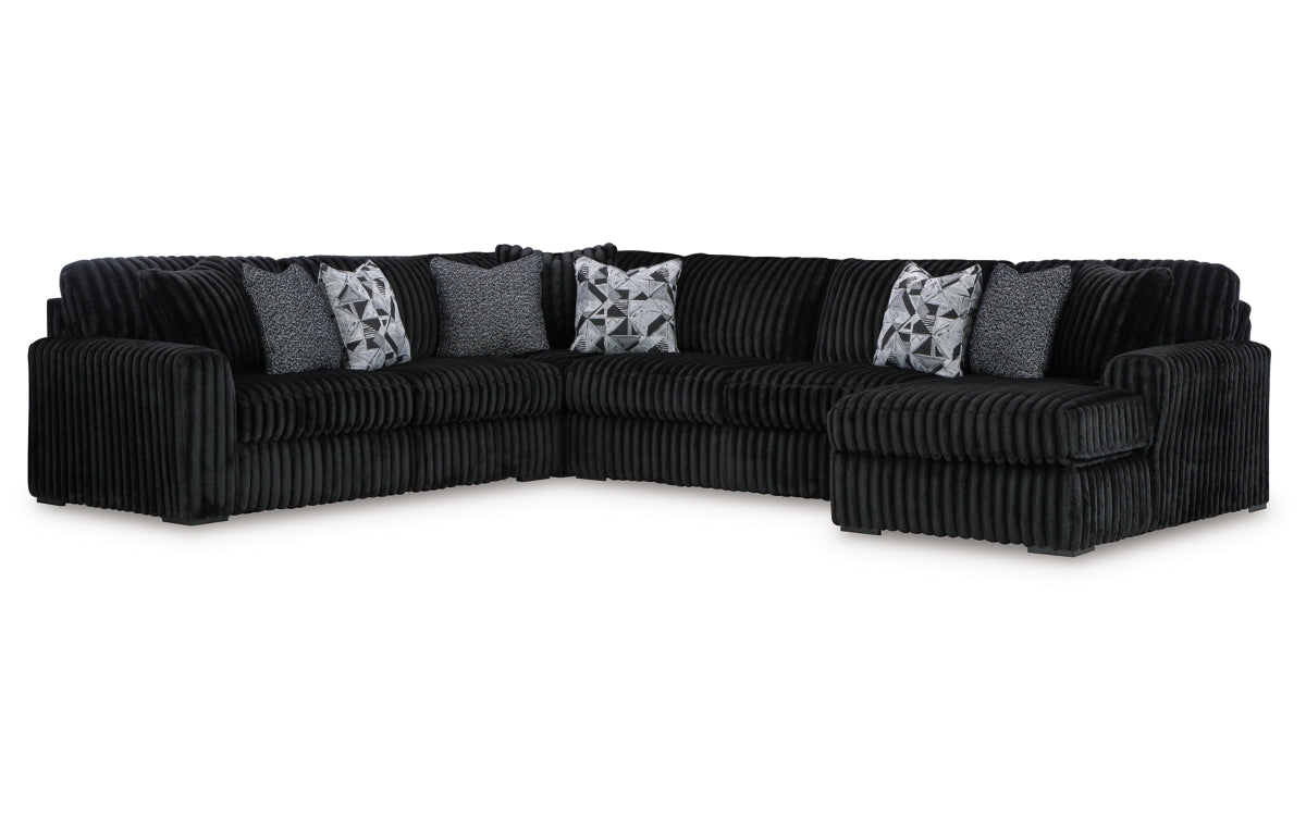 Midnight-Madness 4-Piece Sectional with Chaise