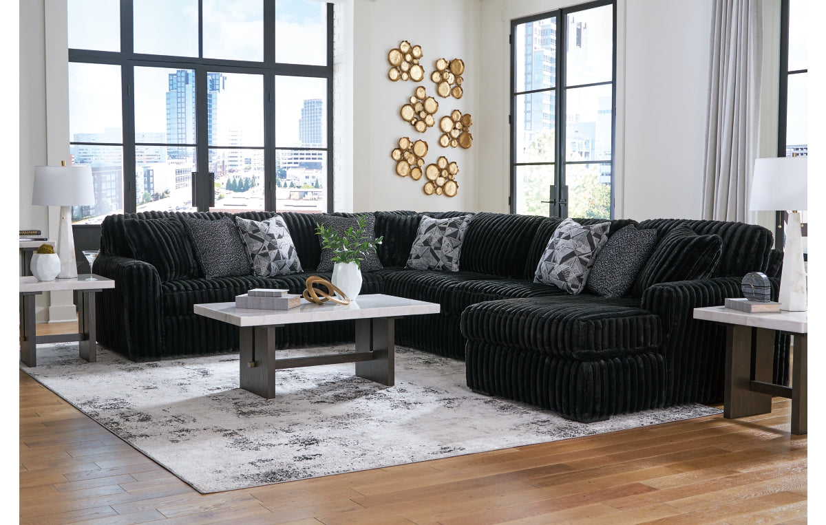 Midnight-Madness 4-Piece Sectional with Chaise
