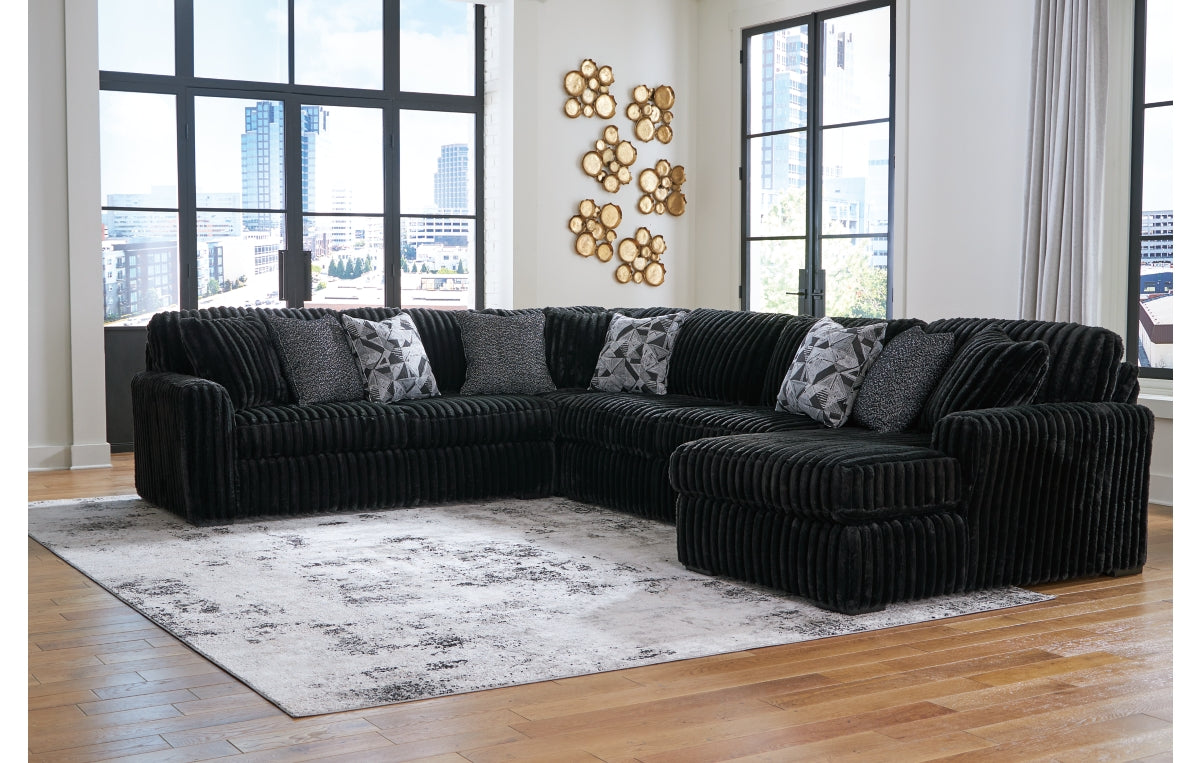 Midnight-Madness 4-Piece Sectional with Chaise