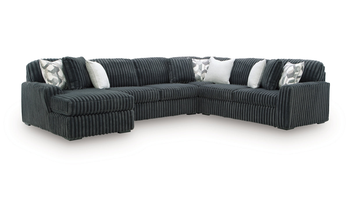 Midnight-Madness 4-Piece Sectional with Chaise