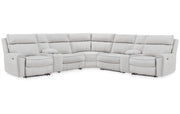 Social Pointe 7-Piece Reclining Sectional with Storage Consoles