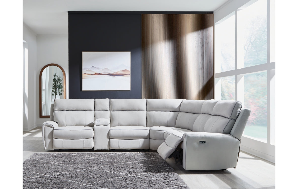 Social Pointe 6-Piece Reclining Sectional with Storage Console