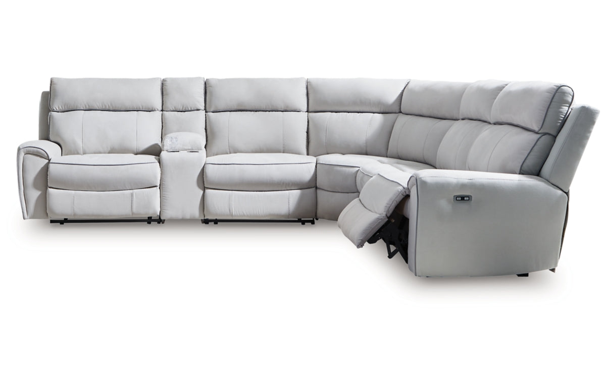 Social Pointe 6-Piece Reclining Sectional with Storage Console