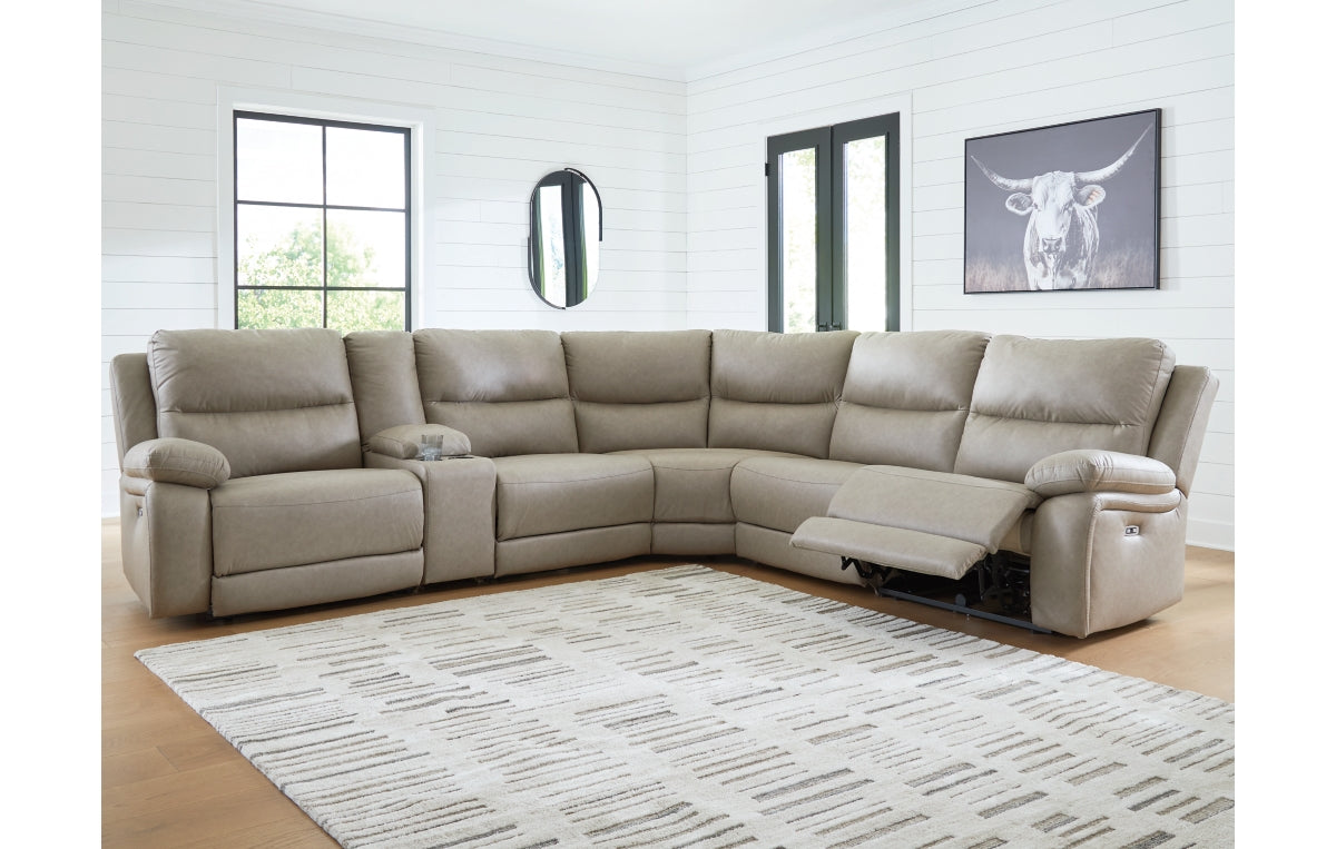 Narwhal Place 6-Piece Reclining Sectional with Storage Console