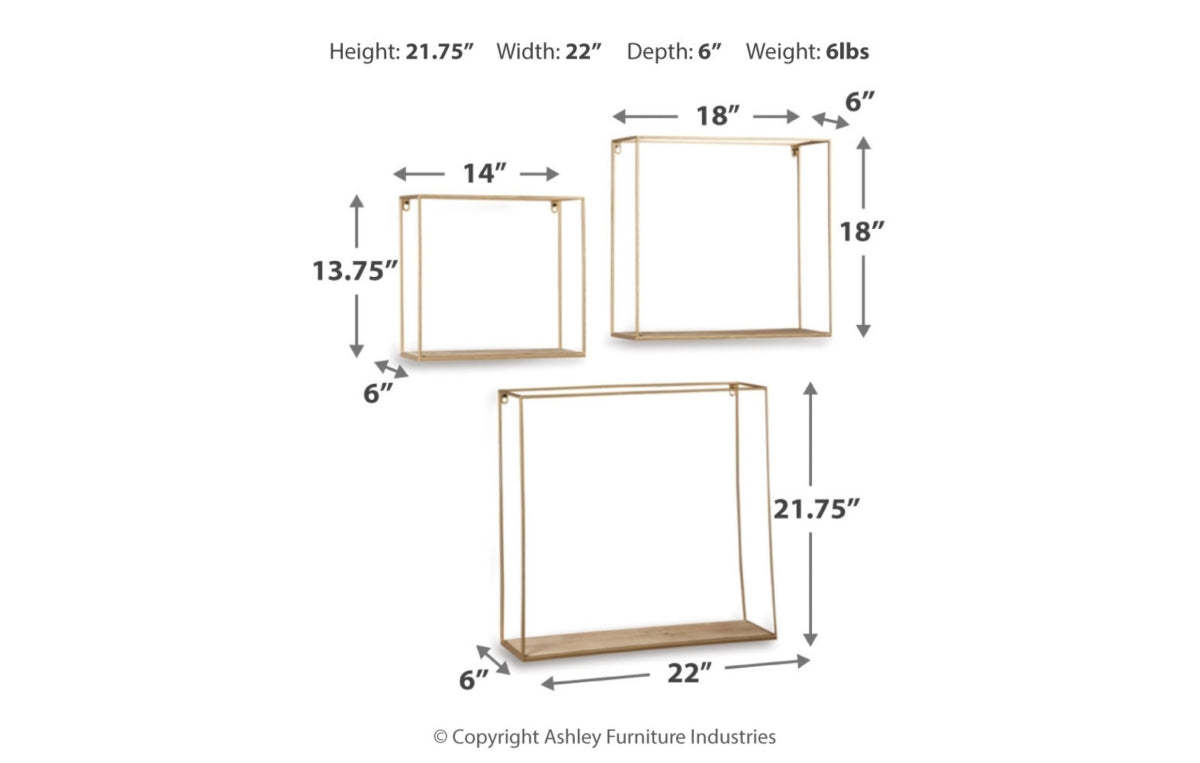 Efharis Wall Shelf (Set of 3)