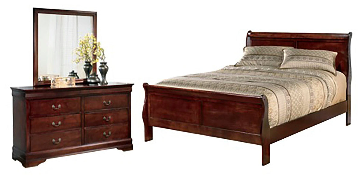 Alisdair Queen Sleigh Bed with Mirrored Dresser