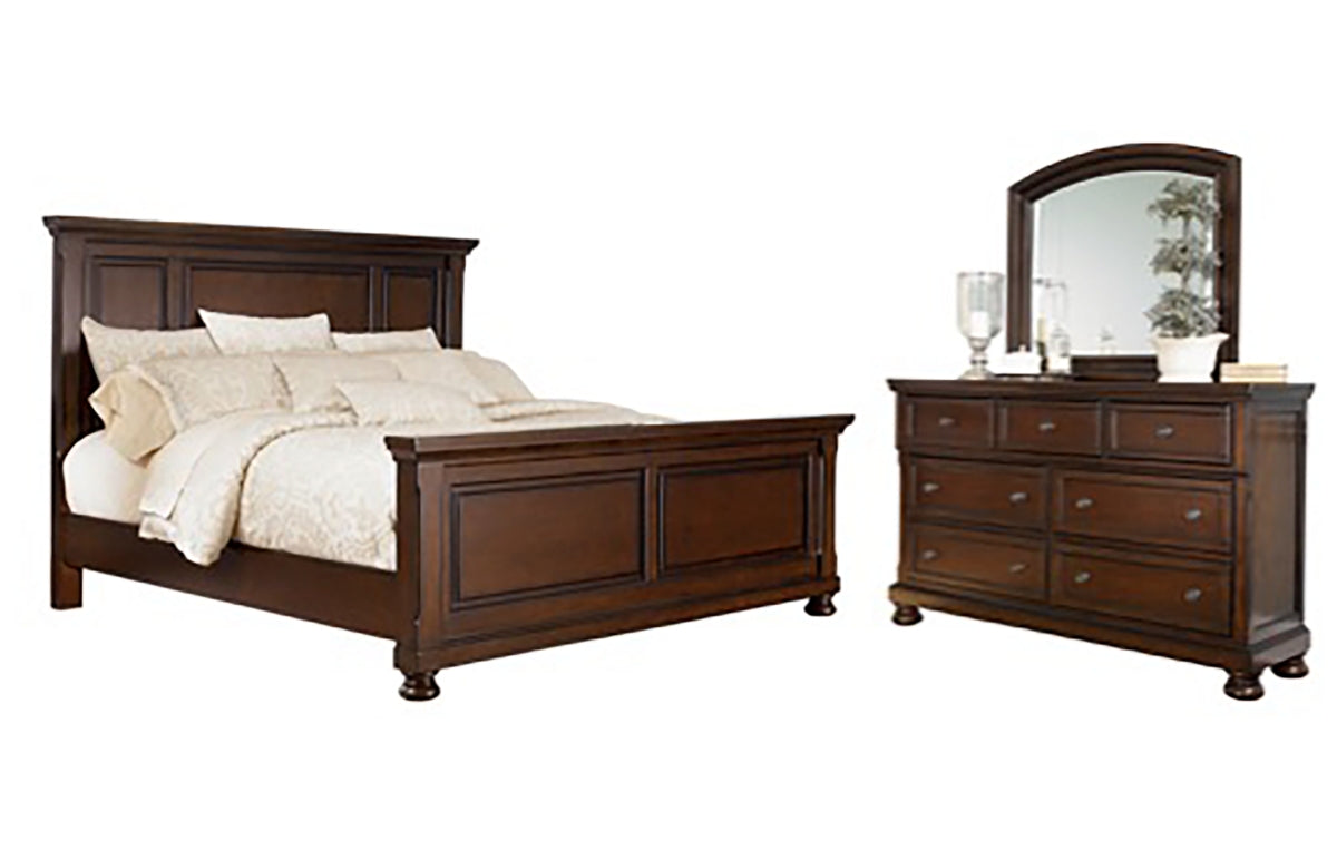 Porter Queen Panel Bed with Mirrored Dresser
