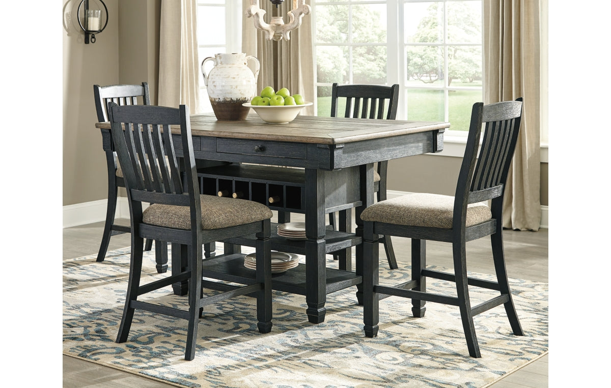 Tyler Creek Counter Height Dining Table and 4 Barstools