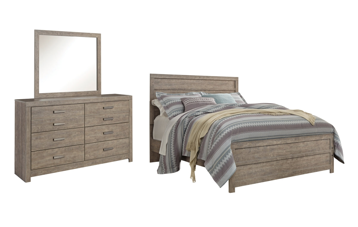 Culverbach Queen Panel Bed with Mirrored Dresser