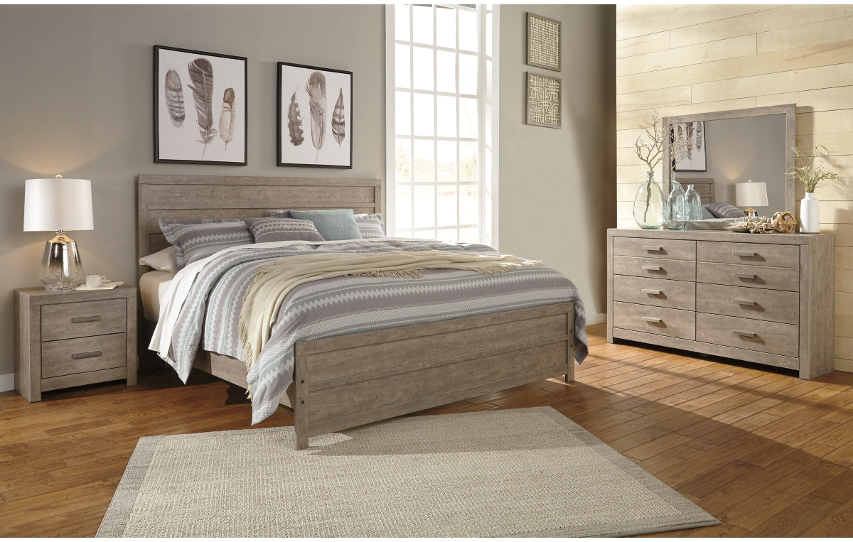 Culverbach King Panel Bed with Mirrored Dresser