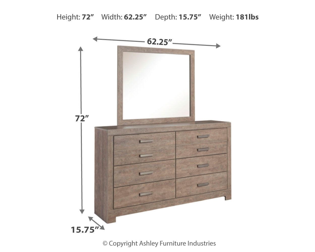 Culverbach King Panel Bed with Mirrored Dresser, Chest and Nightstand