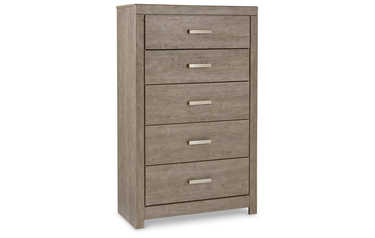 Culverbach Queen Panel Bed with Mirrored Dresser, Chest and Nightstand