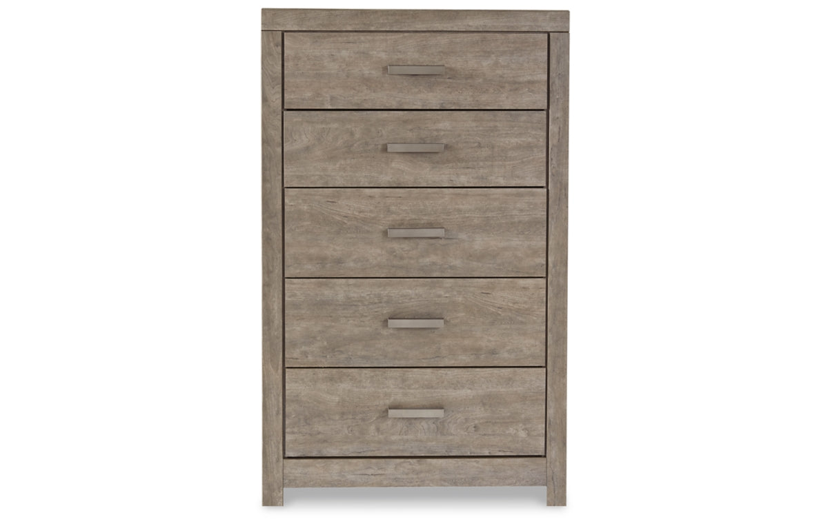 Culverbach Queen Panel Bed with Mirrored Dresser, Chest and Nightstand