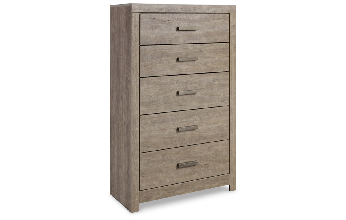 Culverbach Queen Panel Bed with Mirrored Dresser, Chest and Nightstand