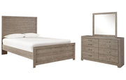 Culverbach Full Panel Bed with Mirrored Dresser