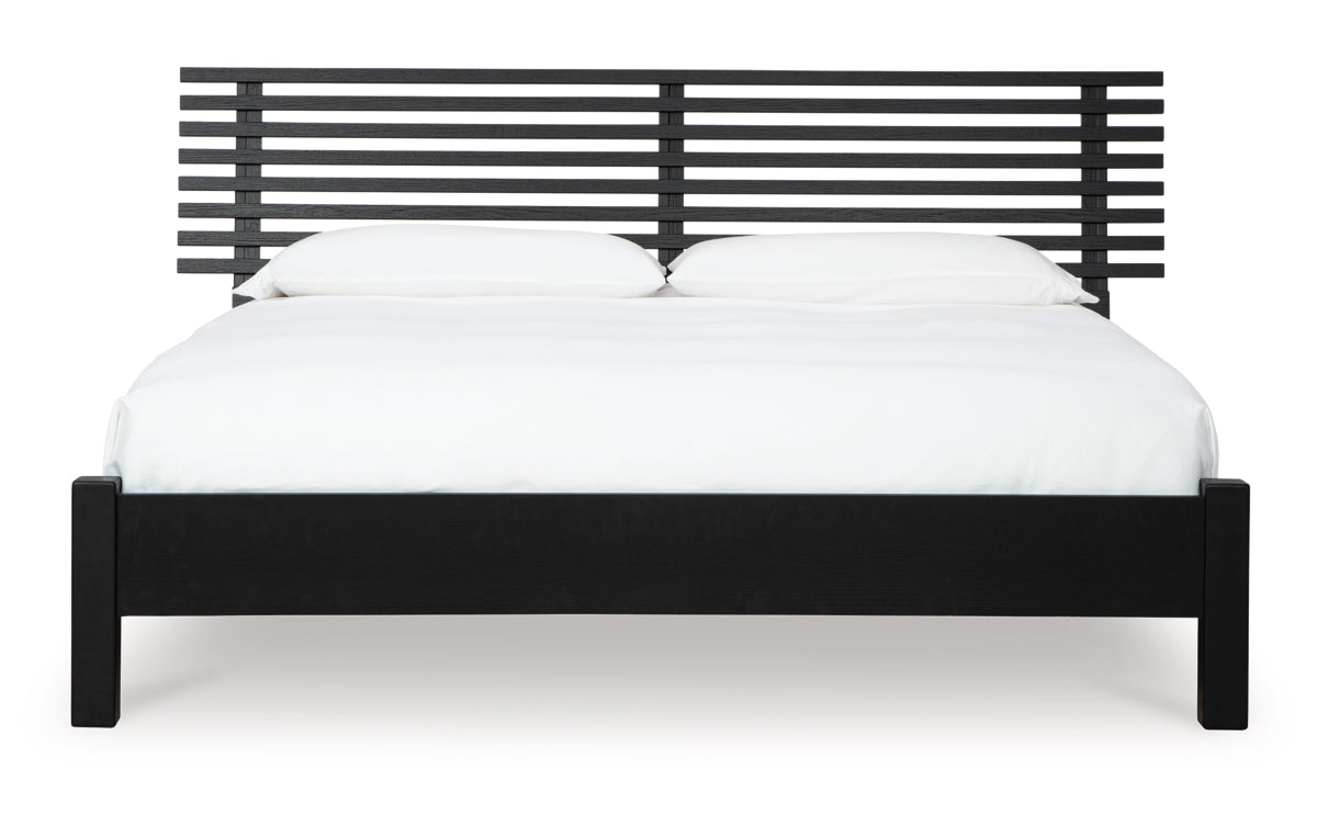 Danziar Queen Panel Bed with Mirrored Dresser and Nightstand