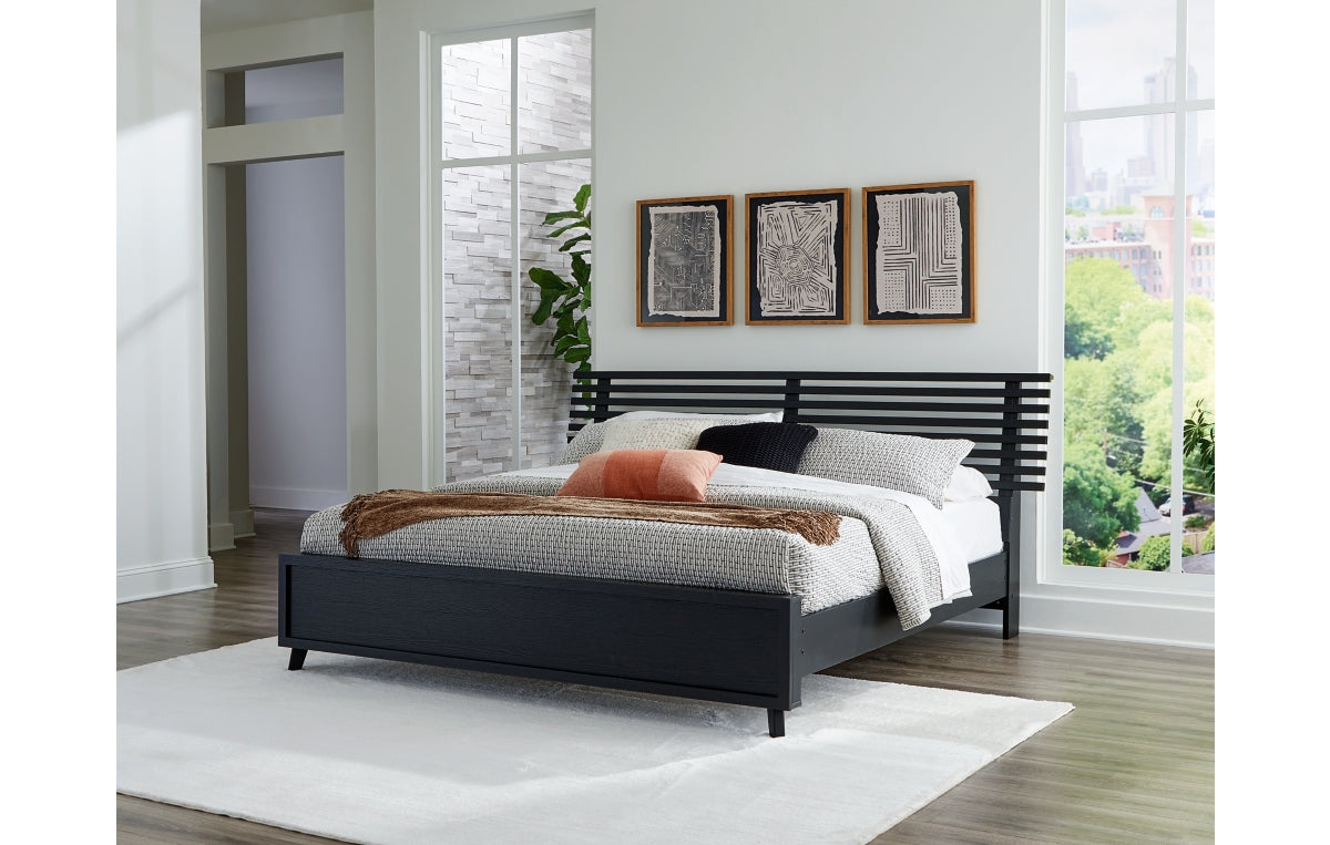 Danziar Queen Slat Panel Bed, Dresser, Mirror, Chest and Nightstand