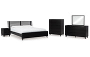 Danziar Queen Slat Panel Bed, Dresser, Mirror, Chest and Nightstand