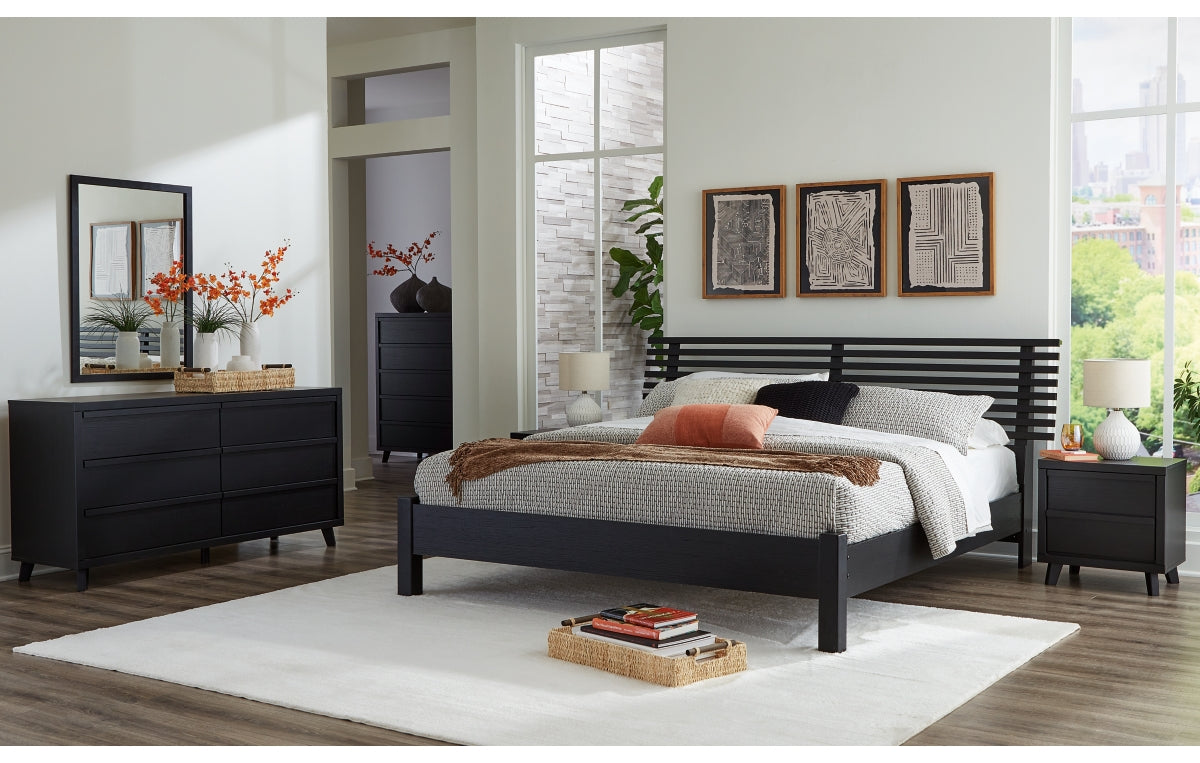 Danziar Queen Slat Headboard, Dresser, Mirror and Nightstand