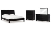 Danziar Queen Panel Bed with Mirrored Dresser and Chest