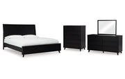 Danziar Queen Panel Bed with Mirrored Dresser and Chest