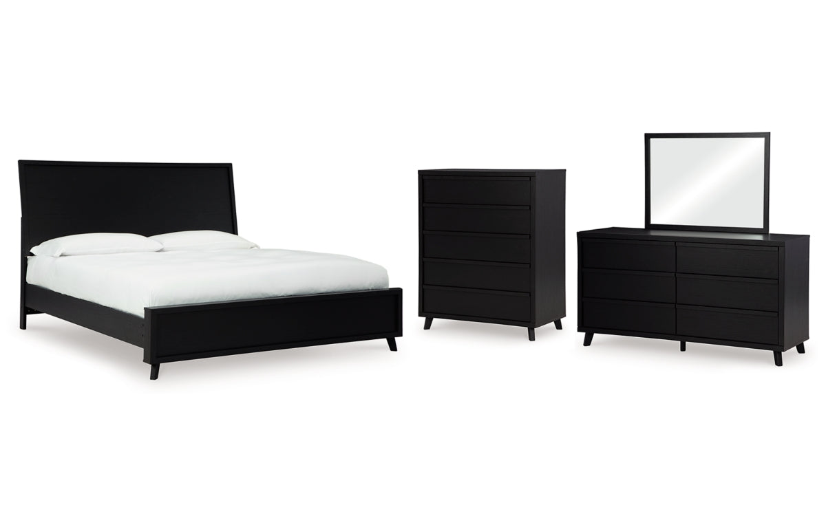 Danziar King Panel Bed, Dresser, Mirror and Chest
