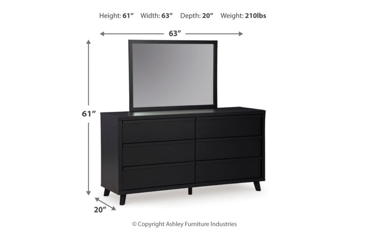 Danziar Queen Slat Headboard, Dresser, Mirror, Chest and Nightstand