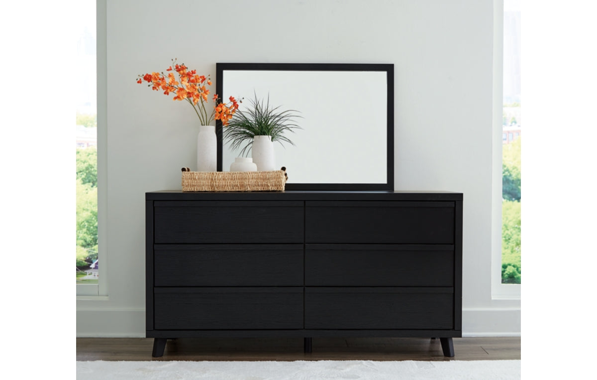 Danziar Queen Slat Headboard, Dresser, Mirror, Chest and Nightstand