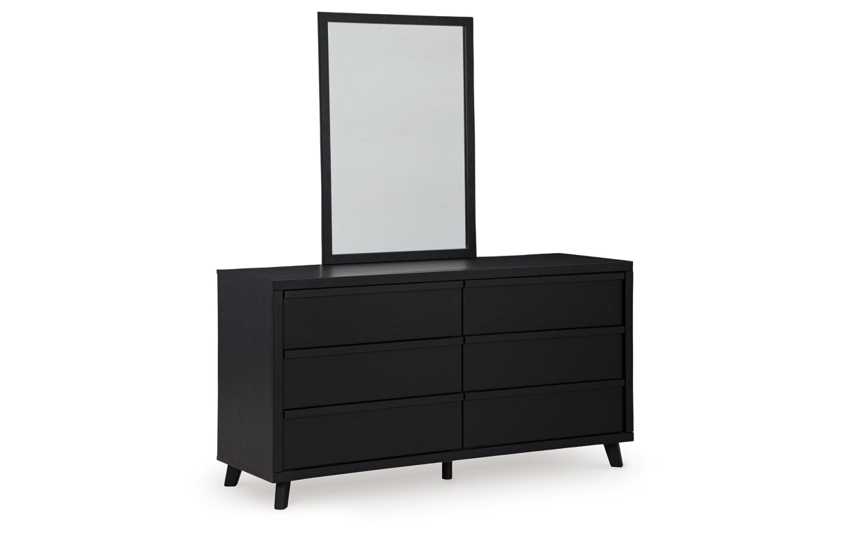 Danziar Queen Slat Headboard, Dresser, Mirror, Chest and Nightstand