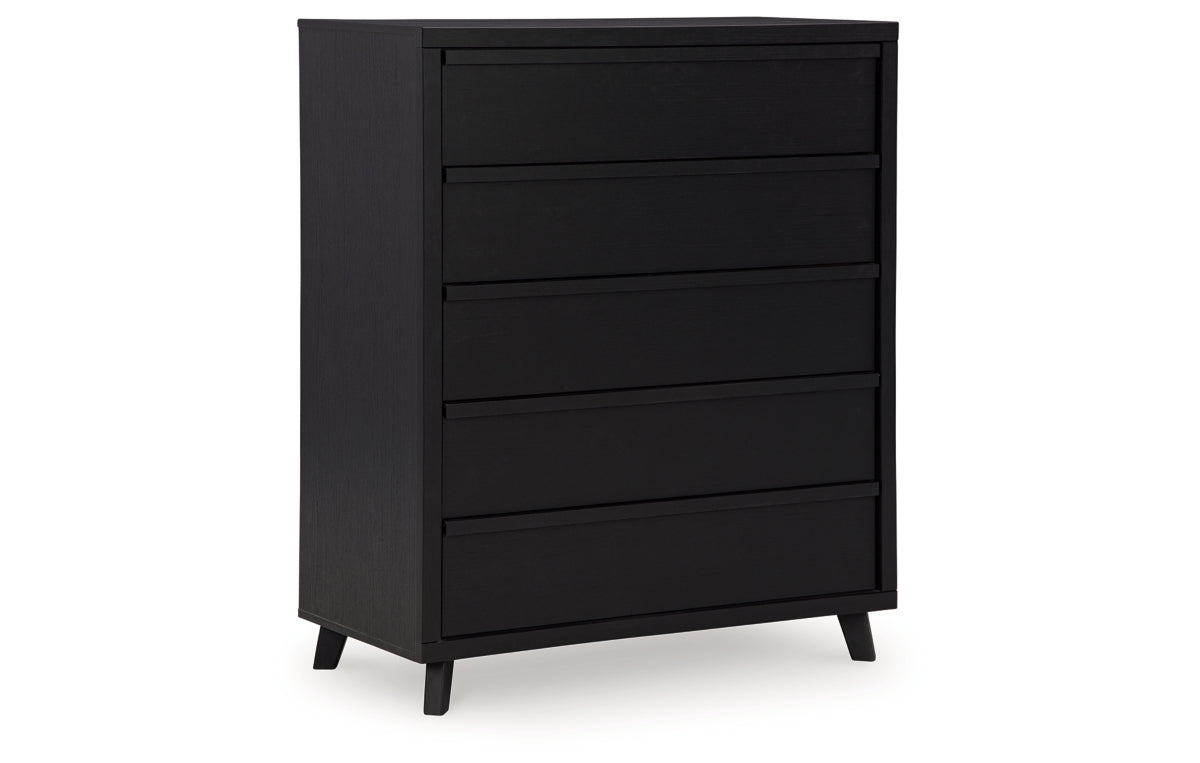 Danziar Queen Slat Headboard, Dresser, Mirror, Chest and Nightstand