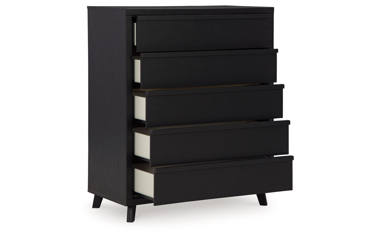 Danziar Queen Slat Headboard, Dresser, Mirror, Chest and Nightstand