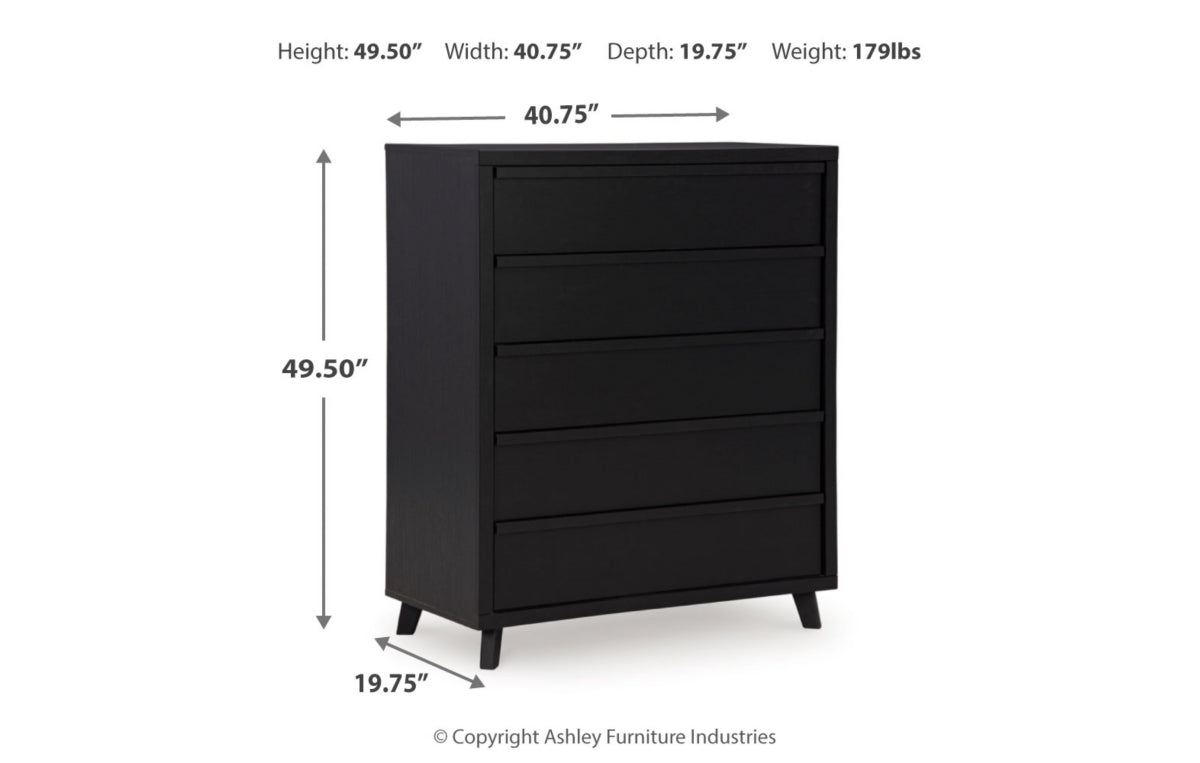 Danziar Queen Slat Panel Bed, Dresser, Mirror, Chest and Nightstand