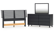 Danziar Queen Panel Headboard with Mirrored Dresser