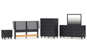 Danziar Queen Slat Headboard, Dresser, Mirror, Chest and Nightstand
