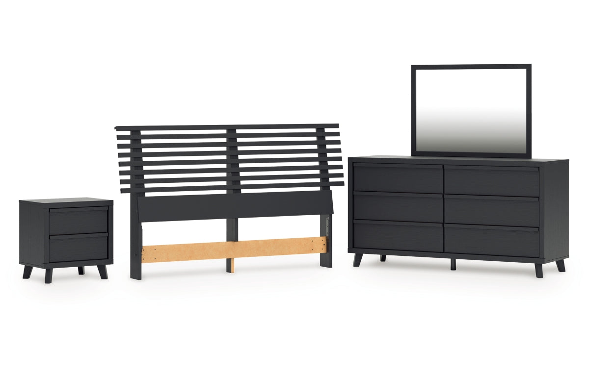 Danziar Queen Slat Headboard, Dresser, Mirror and Nightstand