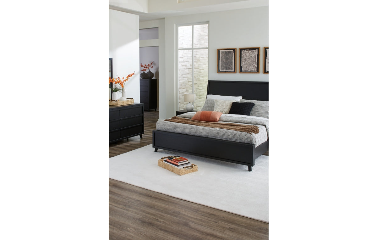 Danziar Queen Panel Bed with Mirrored Dresser, Chest and Nightstand