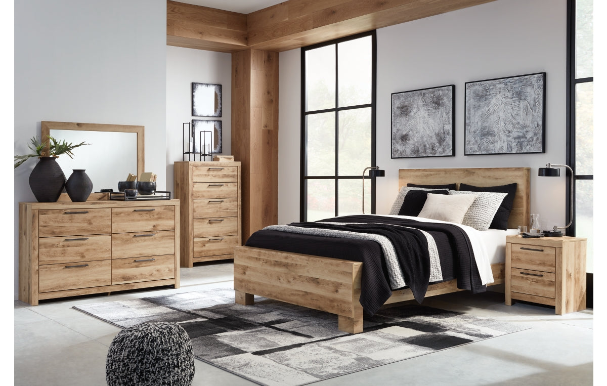 Hyanna Queen Panel Bed, Dresser, Mirror, Chest and Nightstand