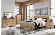 Hyanna Queen Panel Storage Bed, Dresser, Mirror, Chest and Nightstand