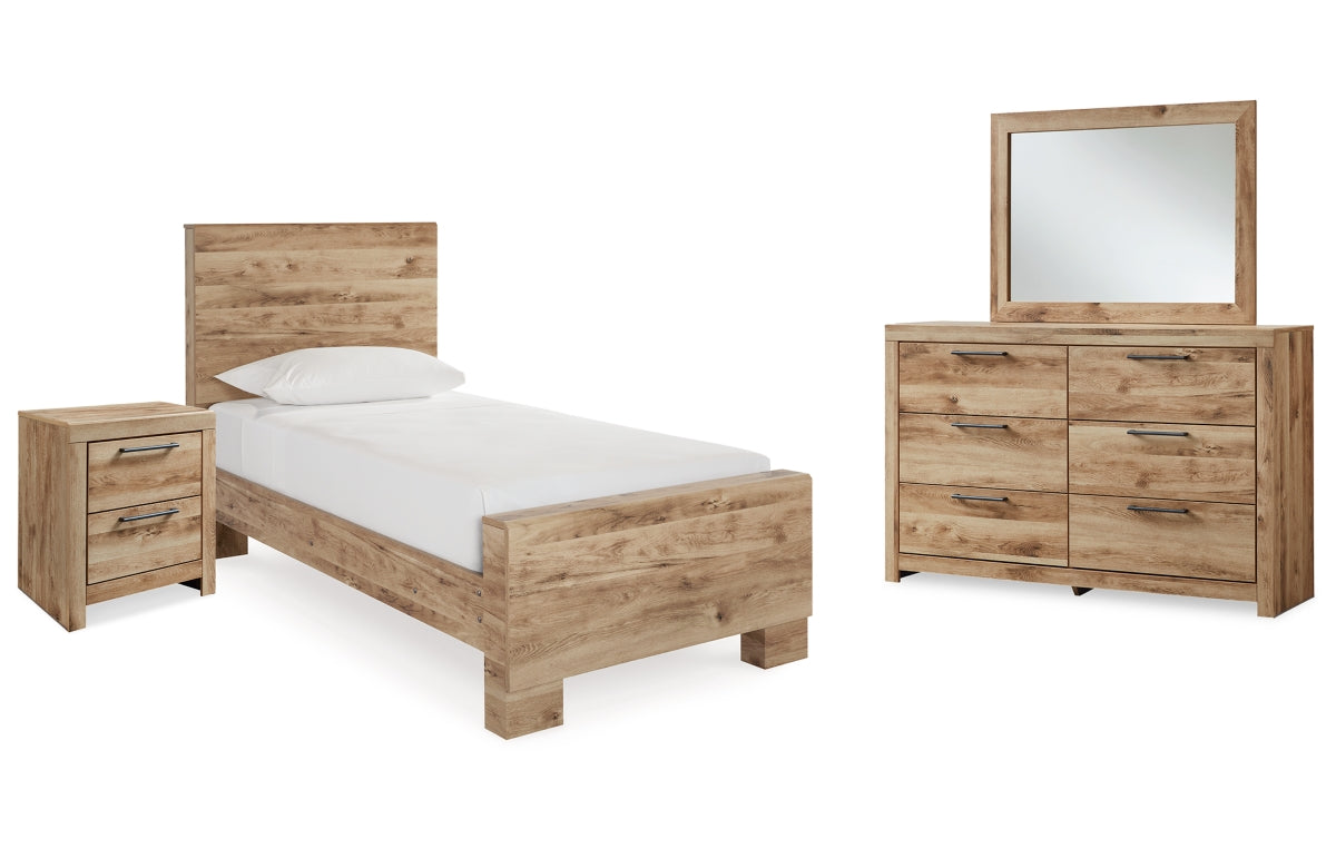 Hyanna Twin Panel Bed, Dresser, Mirror and Nightstand