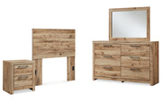 Hyanna Twin Panel Headboard, Dresser, Mirror and Nightstand
