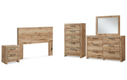 Hyanna Queen Panel Headboard, Dresser, Mirror, Chest and Nightstand