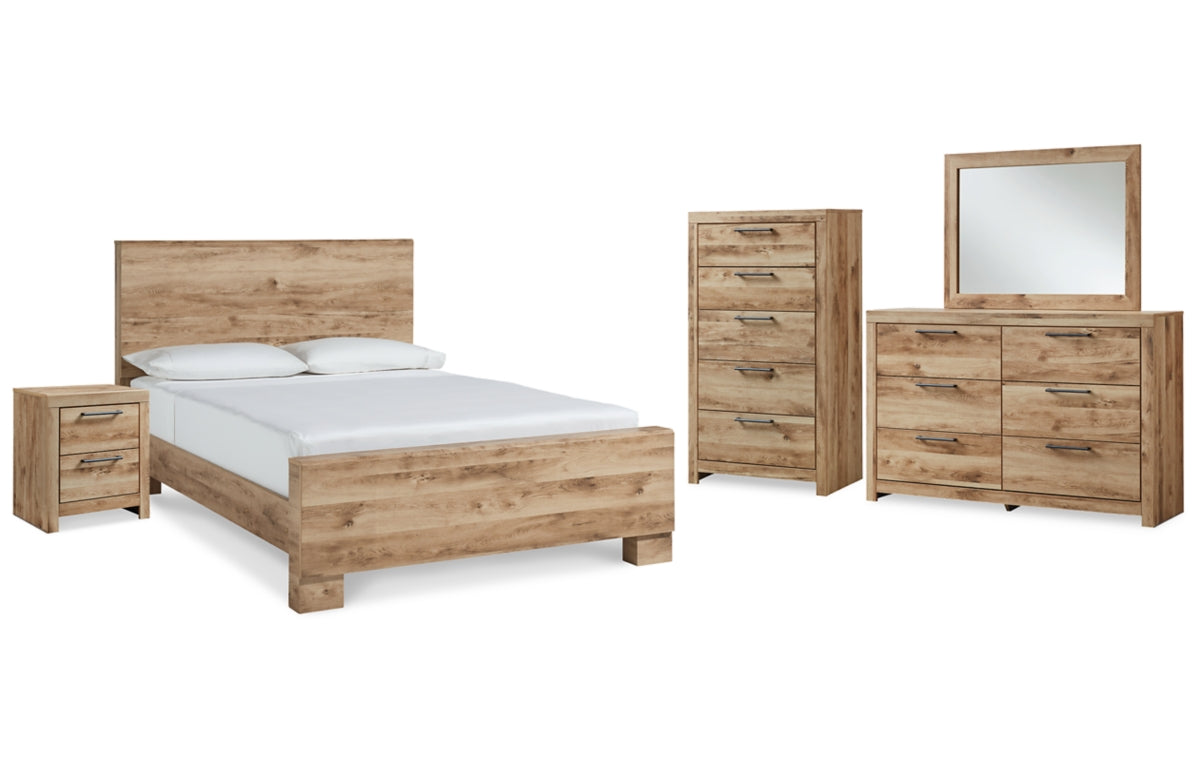Hyanna Queen Panel Bed, Dresser, Mirror, Chest and Nightstand